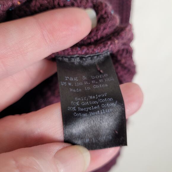 Rag and Bone purple speckled ribbed sweater Size XS womens Cozy Grunge Classic - Picture 5 of 8